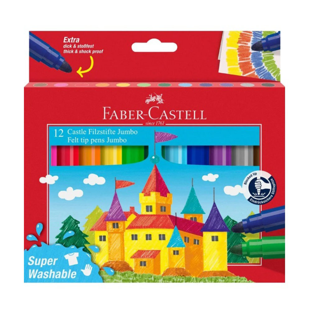 Faber-Castell Keçeli Kalem Jumbo 12 Li Superwashable