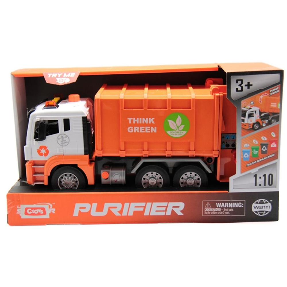 Ctoy Sesli Ve Pilli Çöp Kamyonu Turuncu