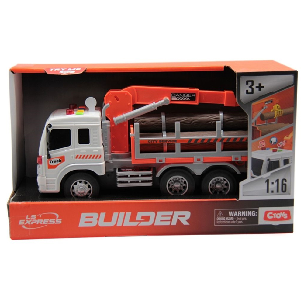 Ctoy Sesli Ve Pilli Vinçli Kütük Taşıyıcı