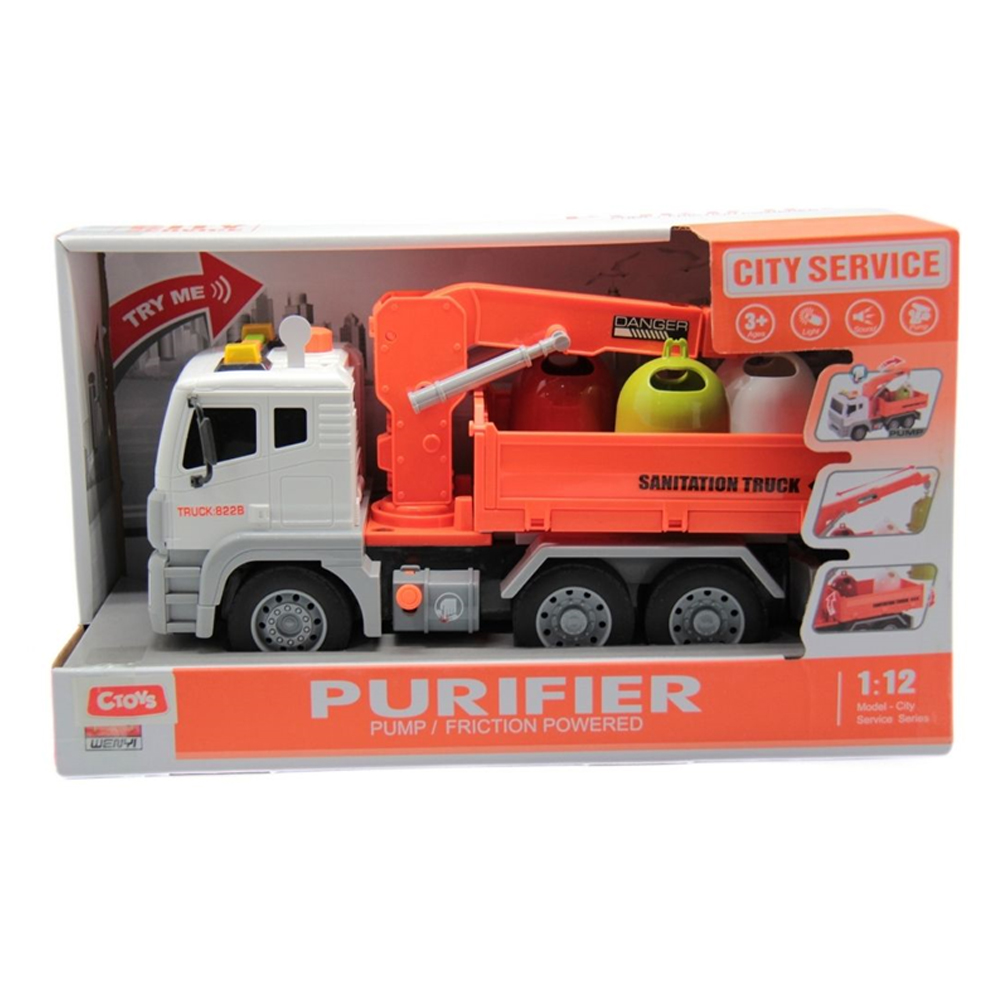 Ctoy Sesli Ve Pilli Vinçli Çöp Taşıyıcı