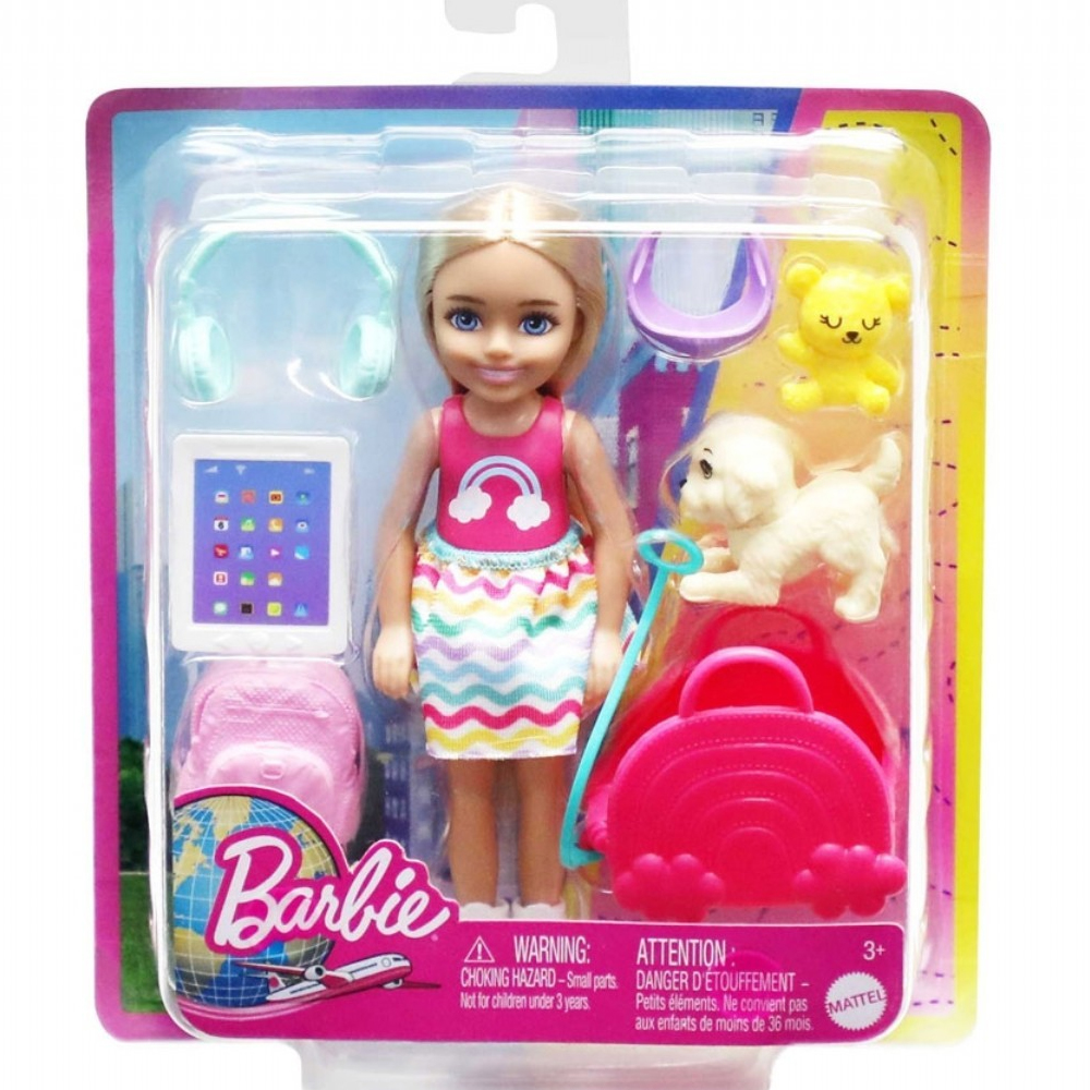 Barbie Seyahatte Chelsea Bebek ve Aksesuarları HJY17