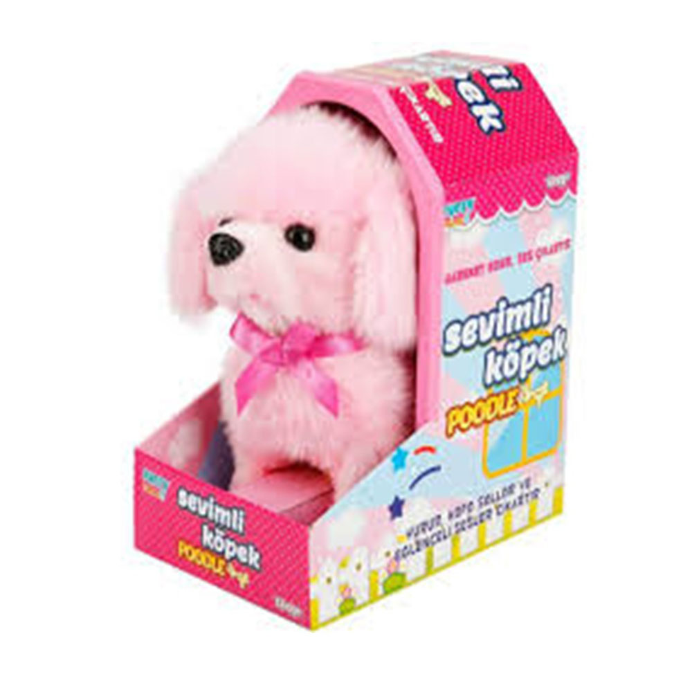 Sunman Oyuncak Peluş Sevimli Pembe Poodle Hareketli Sesli